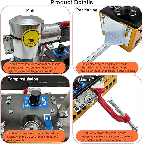 Miniatura 4 de Sellador de bolsas de película Máquina de sellado continuo de bolsas de plástico de 130 pulgadasmin 32-392  Máquina de sellado de bolsas compuestas