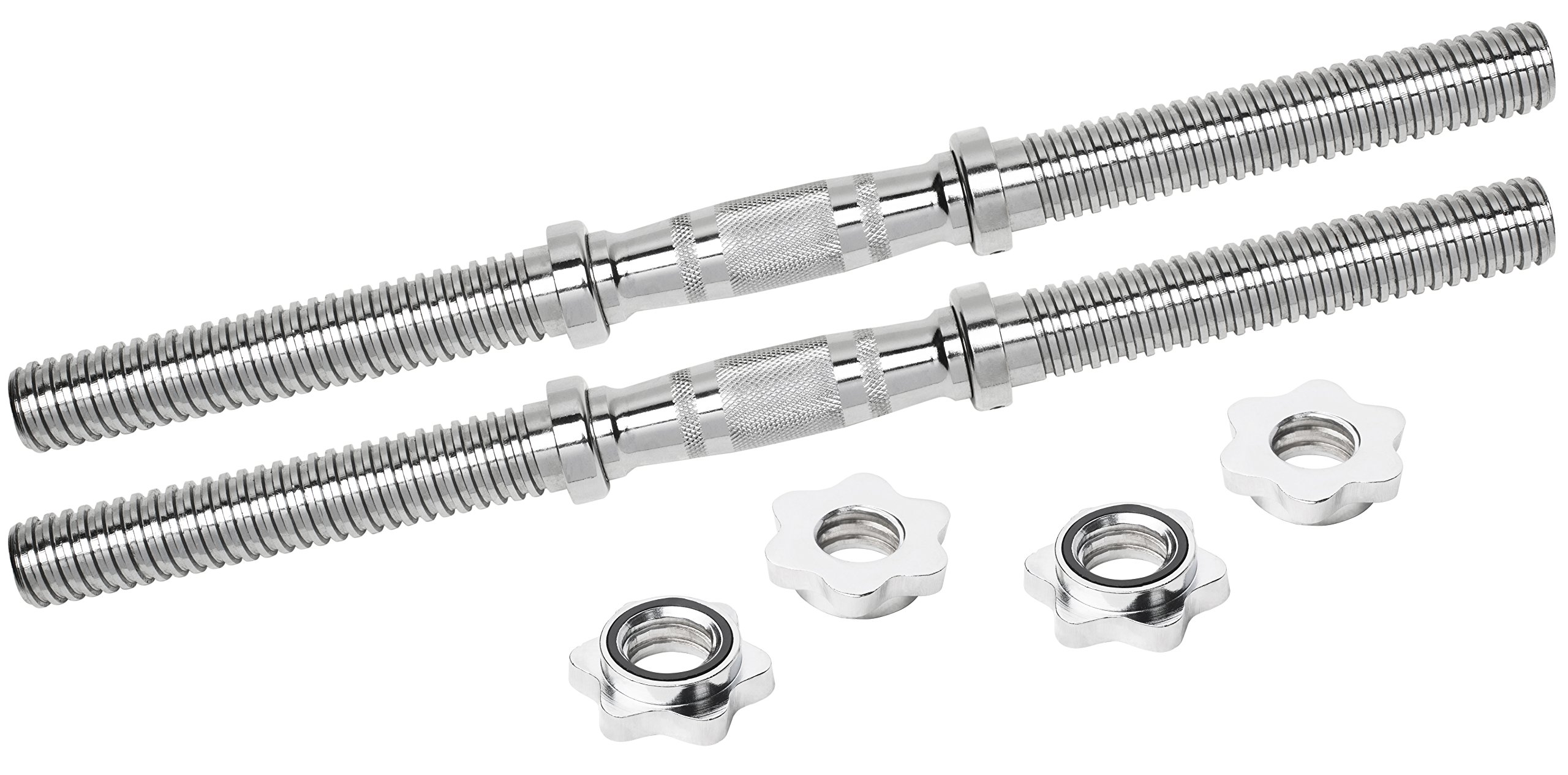 Bad Company Chrom Kurzhantelstange mit drehbaren, ergonomischen Griffen und Gewinde-Auflageflächen inkl. Sternverschlüsse 30/31 mm I Kurzhanteln in 36/40/45 und 51 cm einzeln oder 2er Set I Max. 80 kg