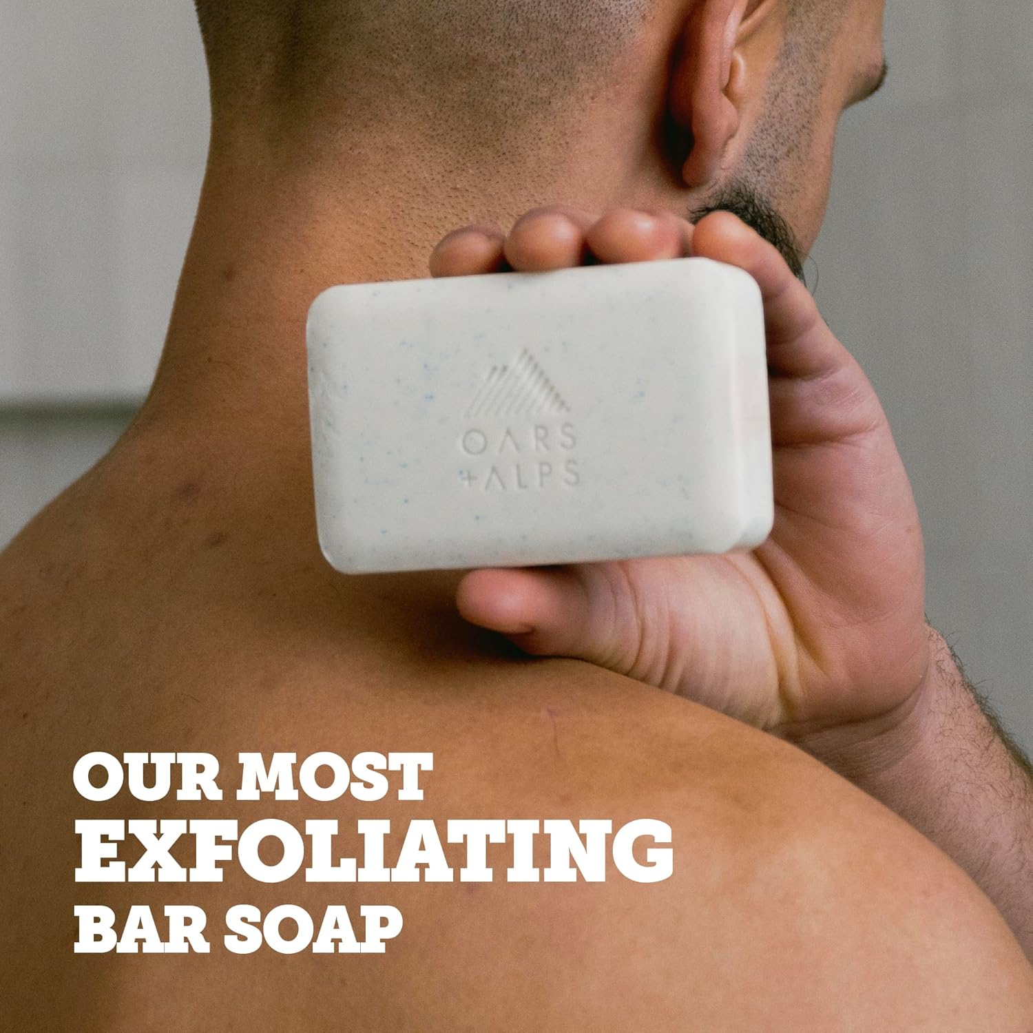 Oars + Alps Exfoliating & Moisturizing Bar Soap for Men, Deep Cleaning Soap, Clean Ingredients, All Skin Types, Jojoba Beads, 1pk - Image 3