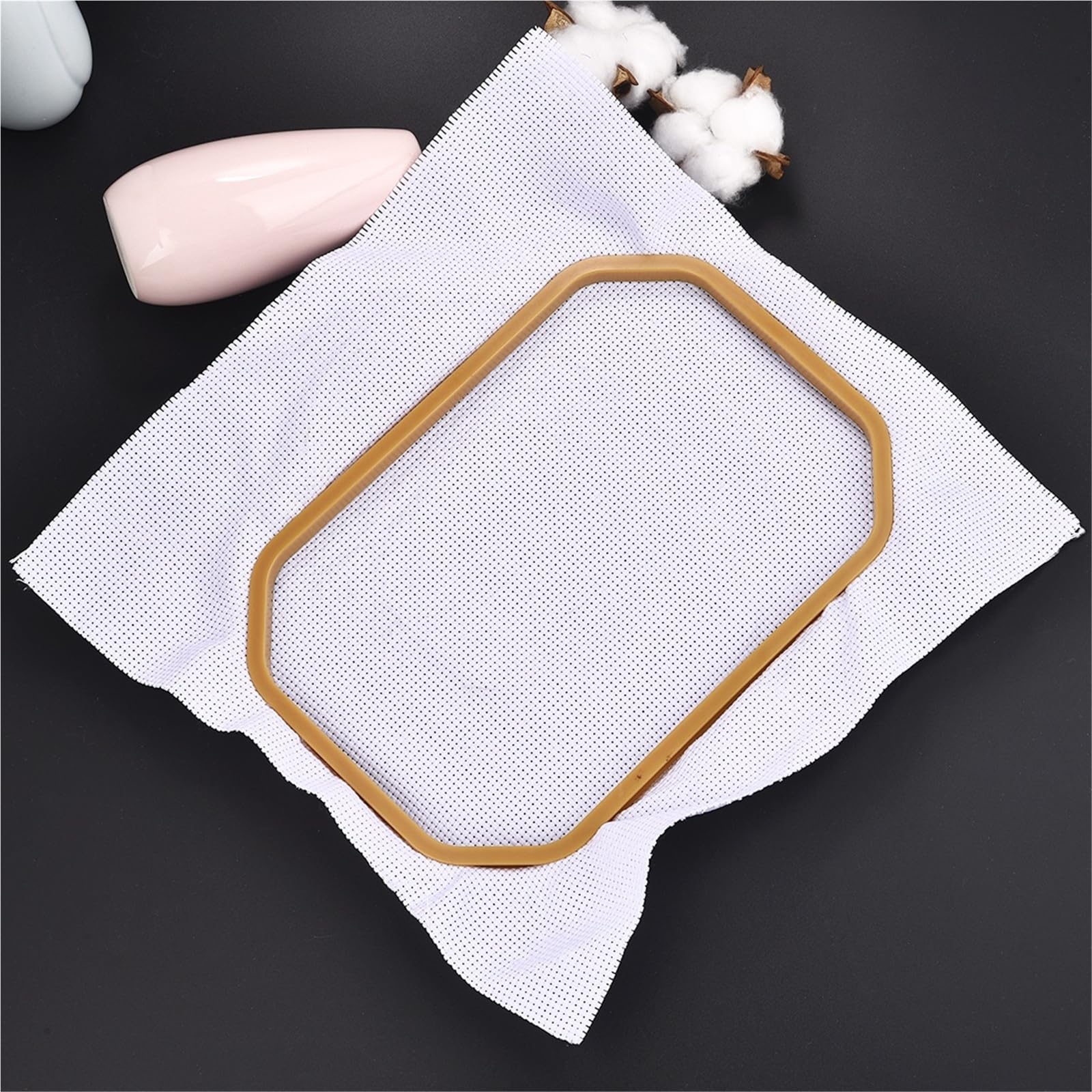 Soporte para aro de bordado DIY, kit de costura para punto de cruz, anillo, marco de imitación madera, corona redonda y cuadrada - Anillo de resina plástica, aleación, aguja de coser, manualidade