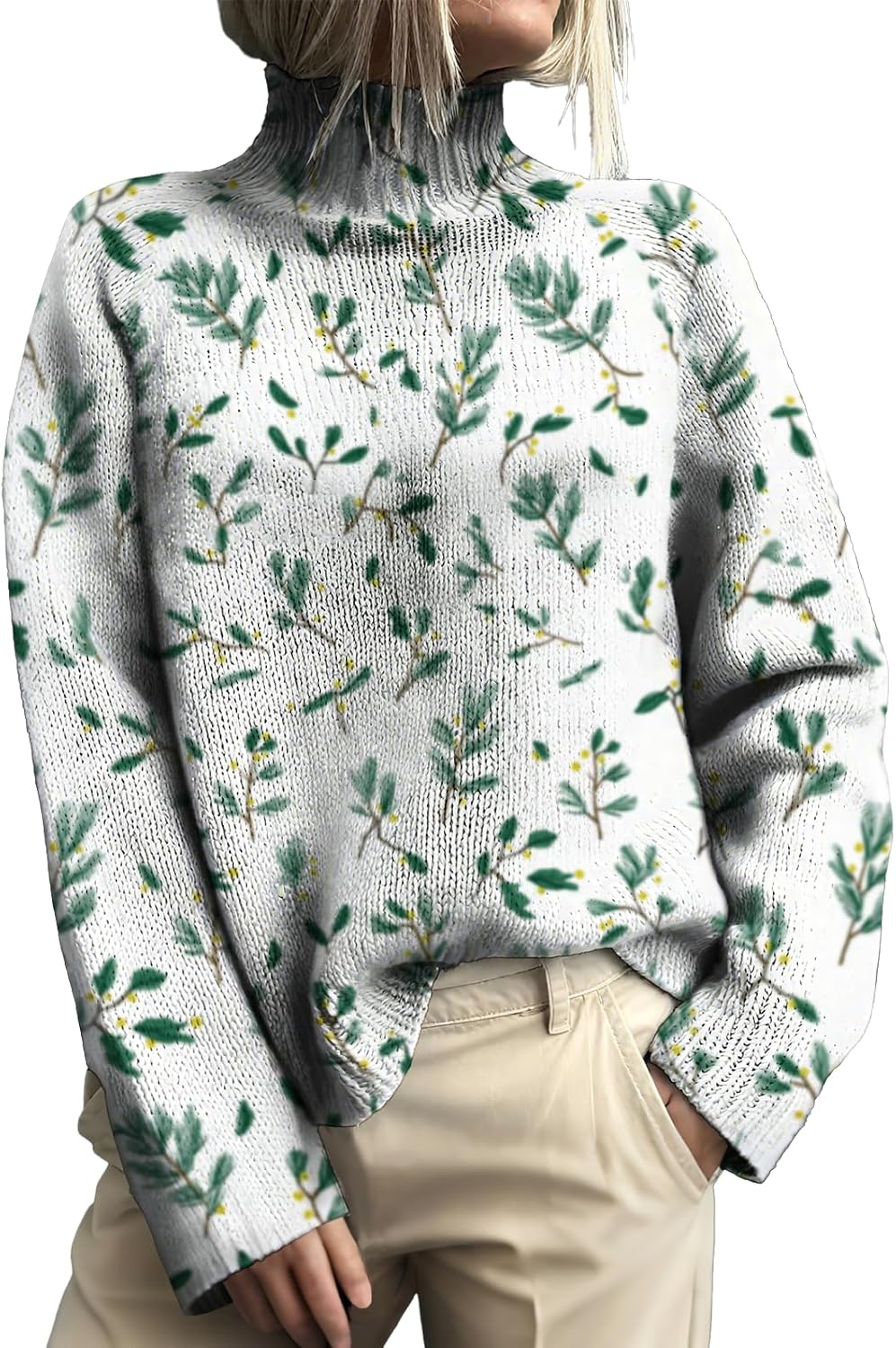 Sweater for Women Ribbed Raw Hem Turtleneck Sweater Pullover Fall Chunky Knitted Pullover Top Fashion Outfits 2025