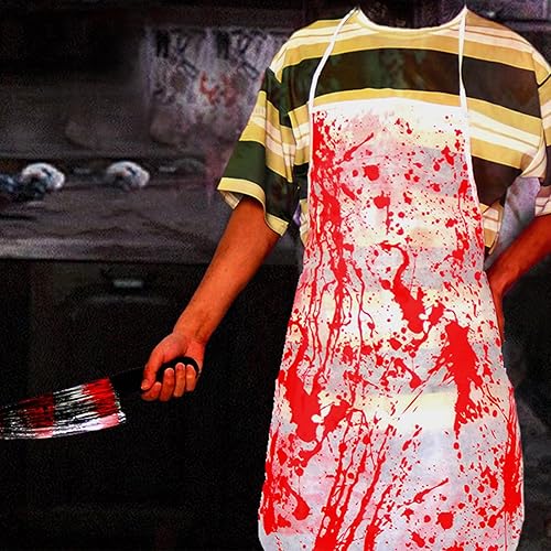 Miniatura 7 de Delantal sangriento de Halloween salpicado de sangre de miedo, delantal de cocina, delantal de cosplay, disfraz de carnicero para mujeres y hombres