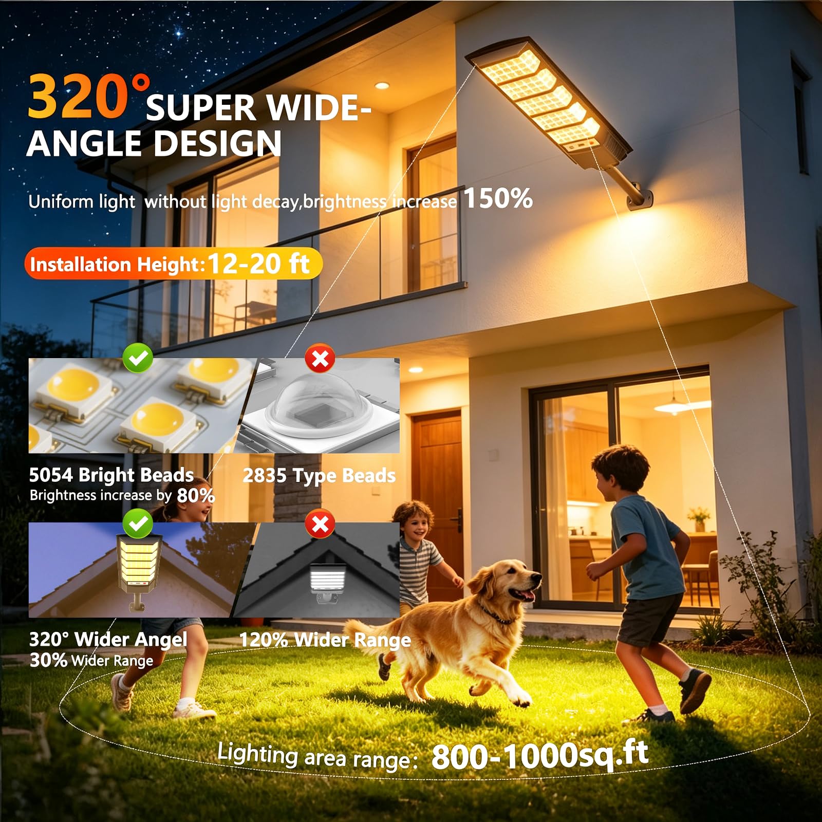 Solar-Stehleuchte, 700 W, für den Außenbereich, 3000 K, Solarstrahler für den Außenbereich, mit Fernbedienung, IP66, wasserdicht, leistungsstark, Solarstrahler für den Außenbereich