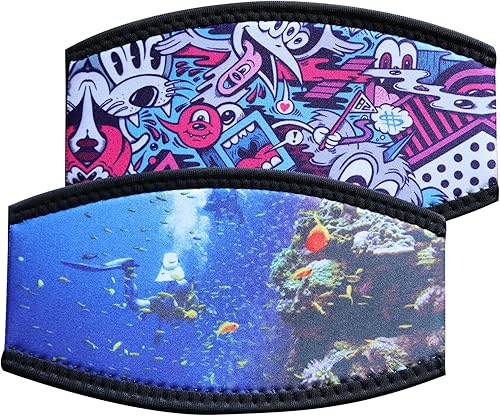 Miniatura 1 de WEIENSC Correas de neopreno para máscara de buceo, cubierta de correa de máscara impermeable para natación (paquete de 4, unisex), cierre mágico de