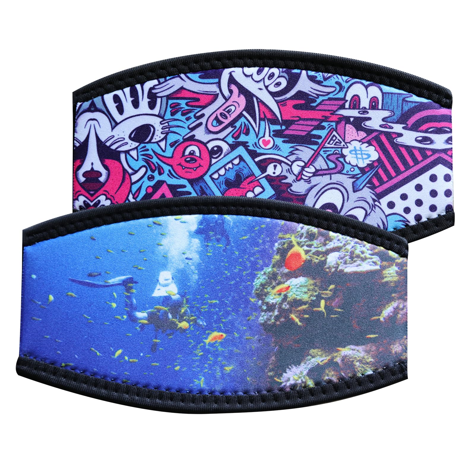 WEIENSC Neoprene Slap Straps for Diving Mask - Swimming Waterproof Mask Strap Cover (4 Pack, Unisex) | Magic Closure