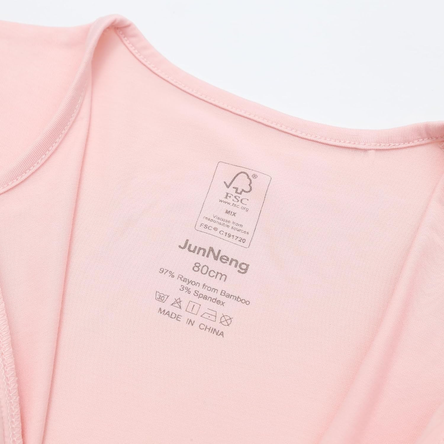 JunNeng Rayon from Bamboo Baby Boy Pajamas, 2 Way Zipper Sleeper Romper with Fold Over Mittens, Non Slip Sleep'N Play Clothes L Pink+L Purple 0-3 Months - Image 4