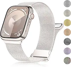 Compatível com 38 mm, 40 mm, 41 mm, 42 mm, 44 mm, 45 mm, 49 mm, malha de aço inoxidável para Ultra 2/Ultra Series 9/8/7/6/5/4/3/2/1/SE