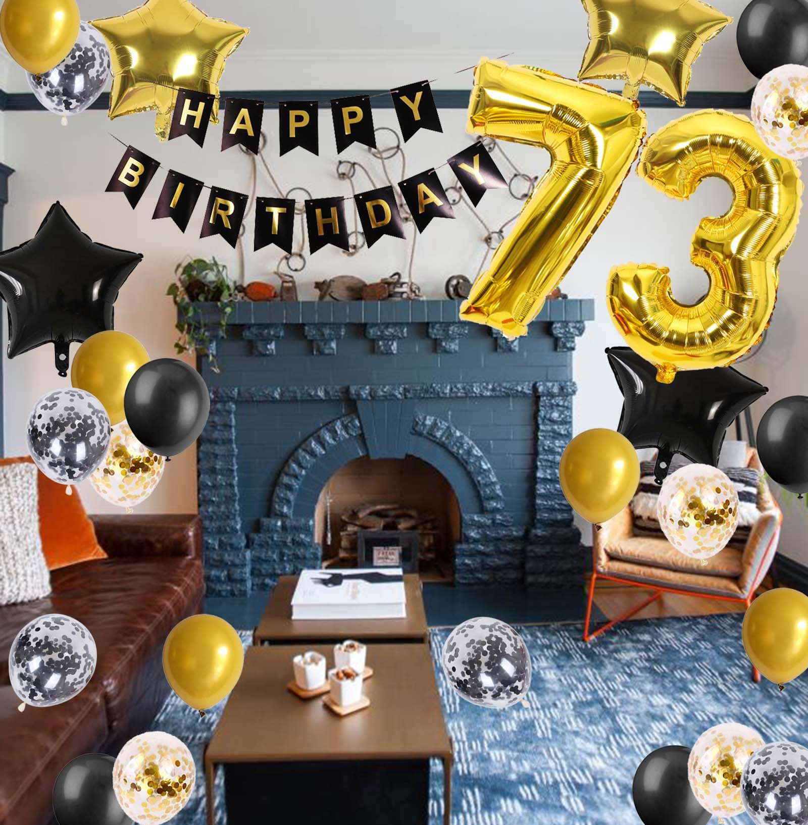 Royal Blue Glitter 61st Birthday Cake Topper - Cheers To 61 Years Party Decorations