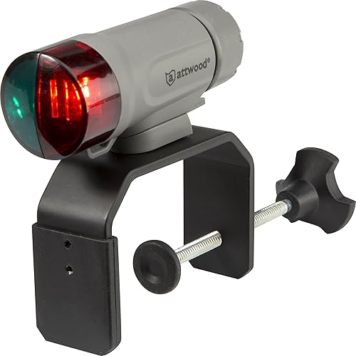 Miniatura 4 de Kit de luz LED portátil Attwood 14190-7 acabado en color plomo marino (con mordaza de sujeción)