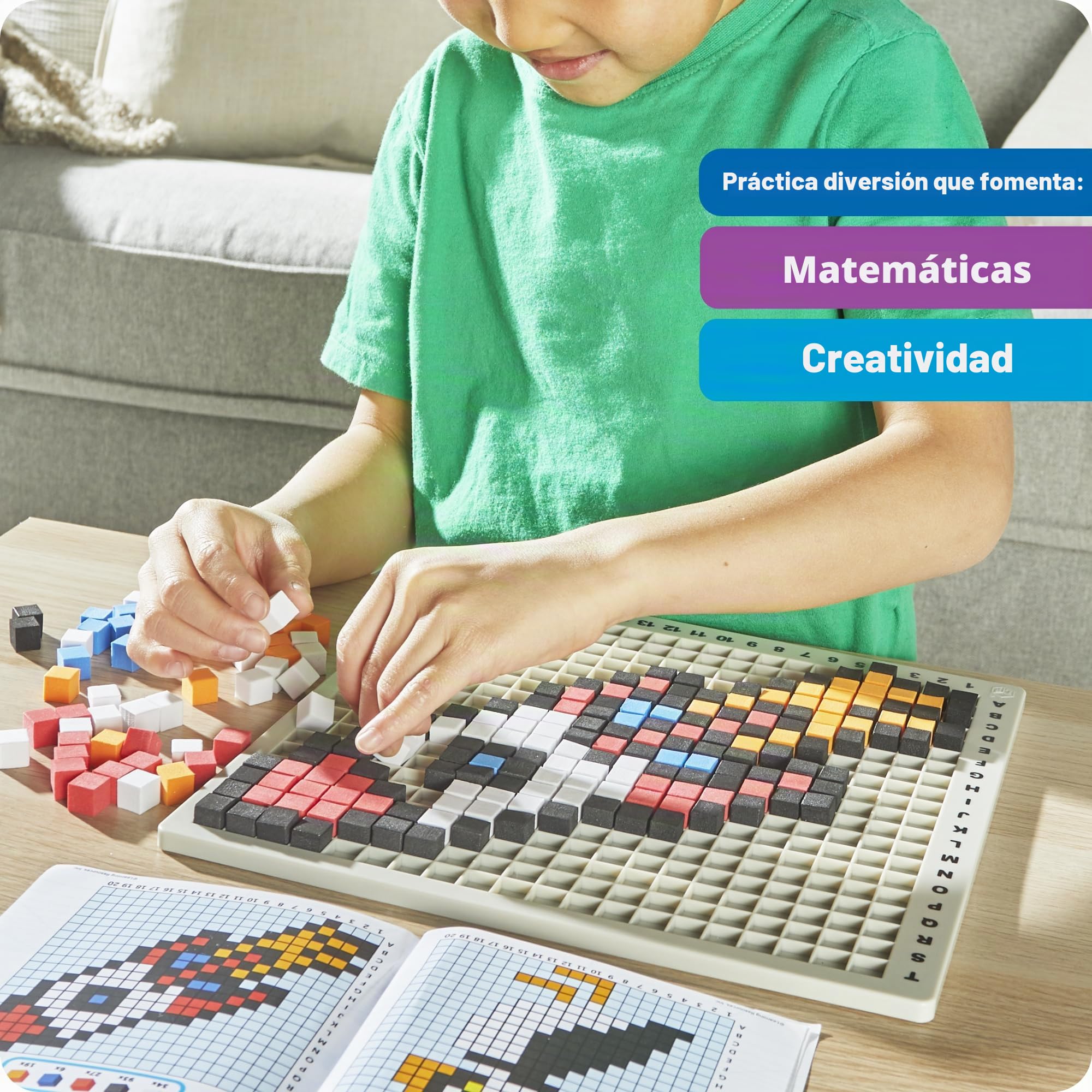 Learning Resources Stem Explorers Pixel Art Pro Juego Creativo con 750 Cubos para niños Desde 5 años