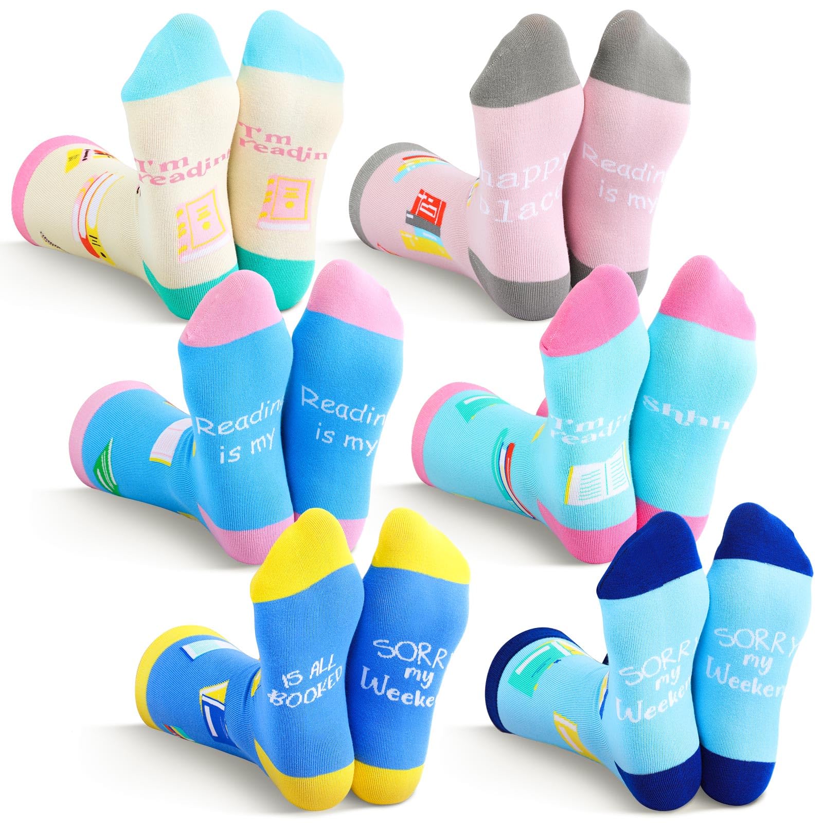 Breathffy Book Lover Socks for Women Men Book Reading Club Gifts Bookish for Graduation Reading Gifts