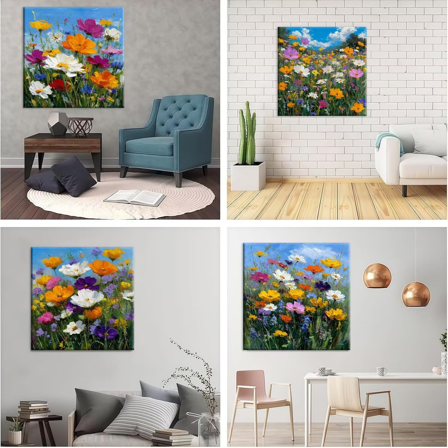Campo de flores silvestres 5D Kits de Pintura de Diamantes 50x50cm G-903