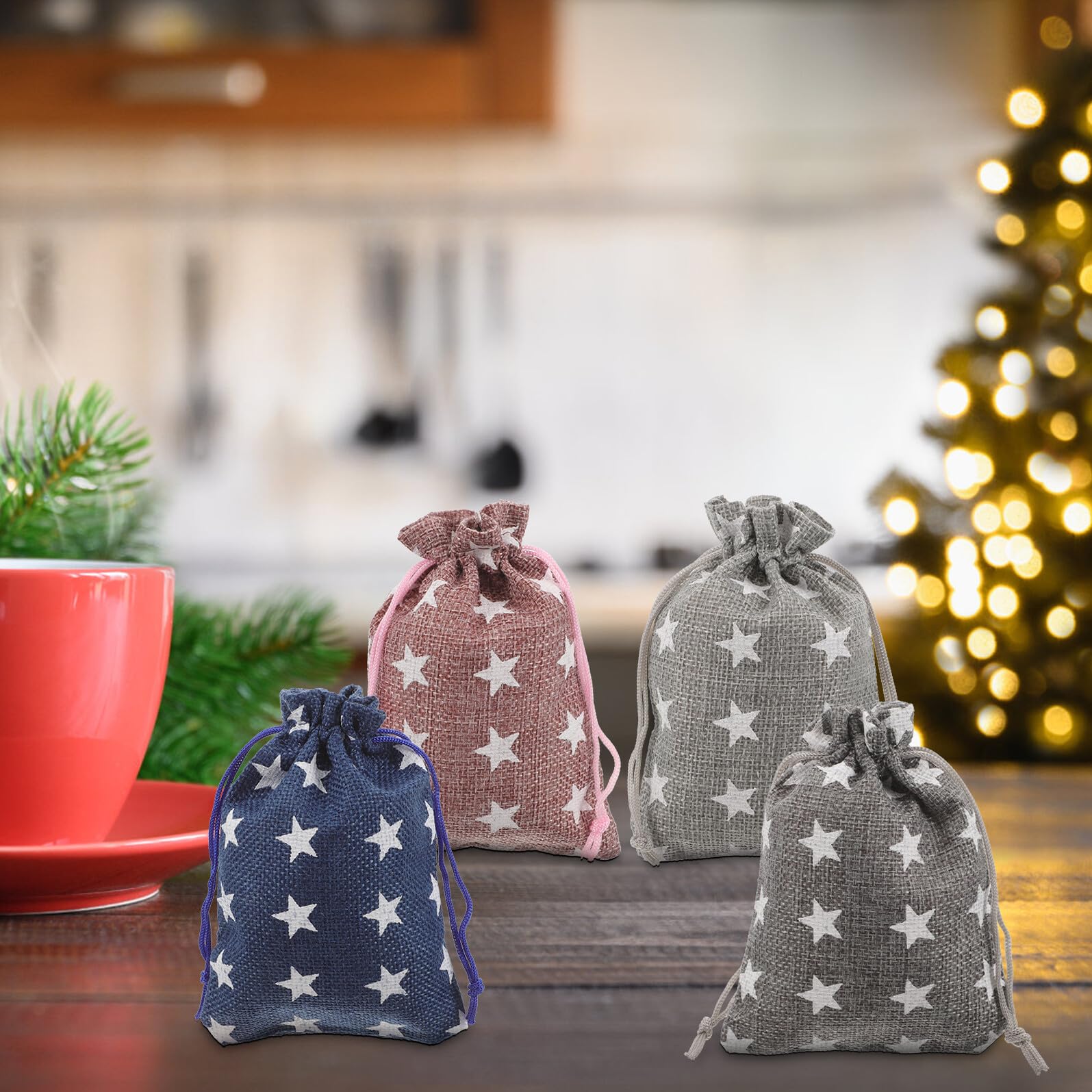 LOLIPPYY Sacchetti Regalo Natalizi Numeri per Calendario Avvento Buste Regalo Multiuso per Caramelle Biscotti e Dolci Design Festivo Classico Materiale Morbido e Portatile