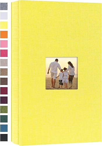 Miniatura 35 de potricher Álbum de fotos de lino de tapa dura de 4 x 6 pulgadas, 600 fotos, gran capacidad para la familia, boda, aniversario, bebé, vacaciones Caqui