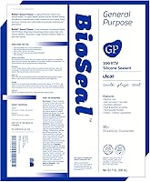 Vista 3 de Clear BioSeal - Sellador de silicona 100% de uso general, impermeable y sin olor, cartucho de 10.1 onzas, transparente, (paquete de 1)