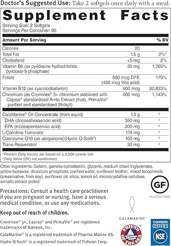 Miniatura 2 de Dr. Sinatra Omega Q Plus 100 Resveratrol - Suplemento Omega-3 apoya la salud del corazón y proporciona poder antioxidante con 100 mg de CoQ10 y