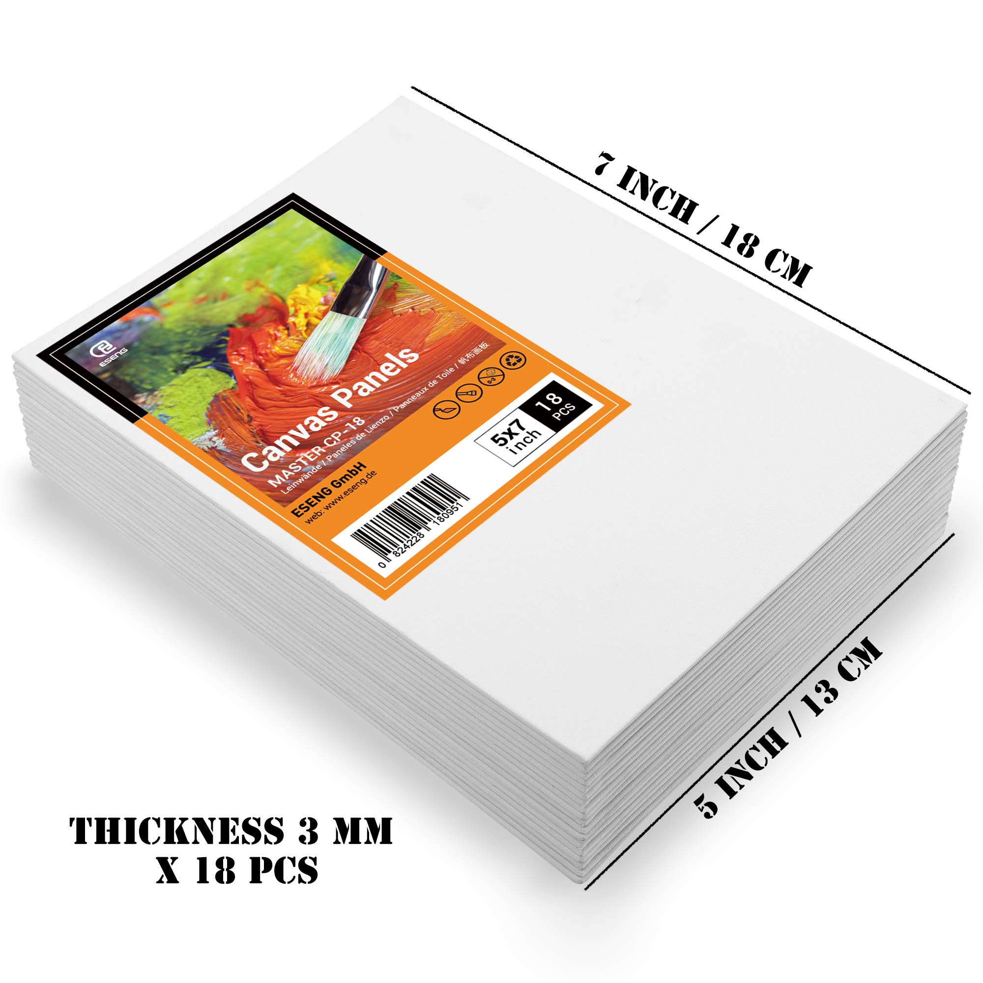 ESENG Lot De 12 Toiles De Peinture 50x50cm - Toiles En Coton 280g/m² Pour Acrylique Et Huile