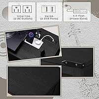 Vista 8 de Large Record Player Stand with Charging Station & LED Lights, Black Vinyl Record Storage Holder Holds up to 230 Albums, Turntable Stand with Display