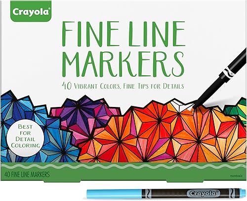 Miniatura 1 de Crayola Fine Line Markers for Adults (40ct), Skinny Marker Set for Adult Coloring Books, Gift for Teens, Aesthetic Art Supplies, Stress Relief