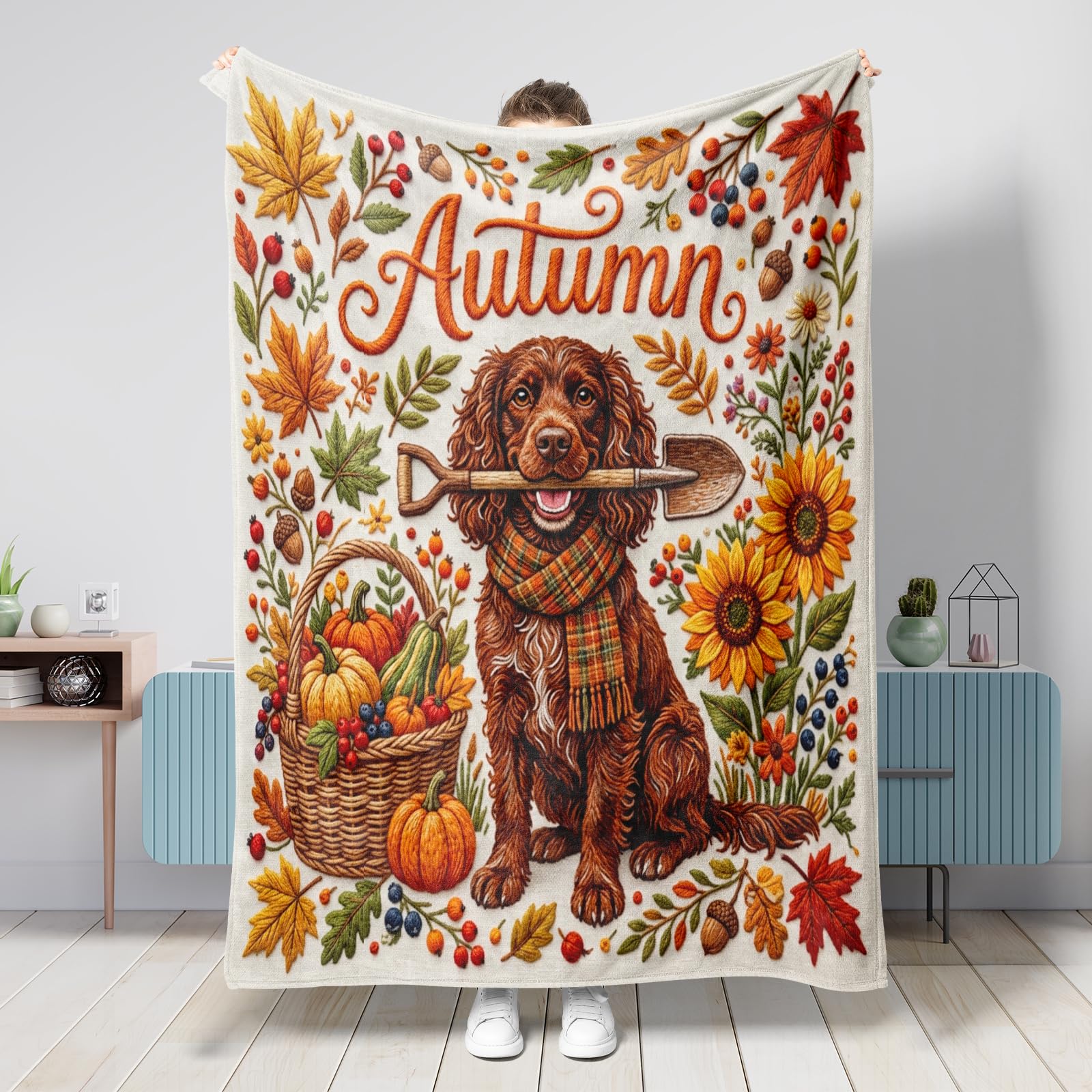 Couverture d'automne en flanelle plaid chaud grand format 152x203 cm