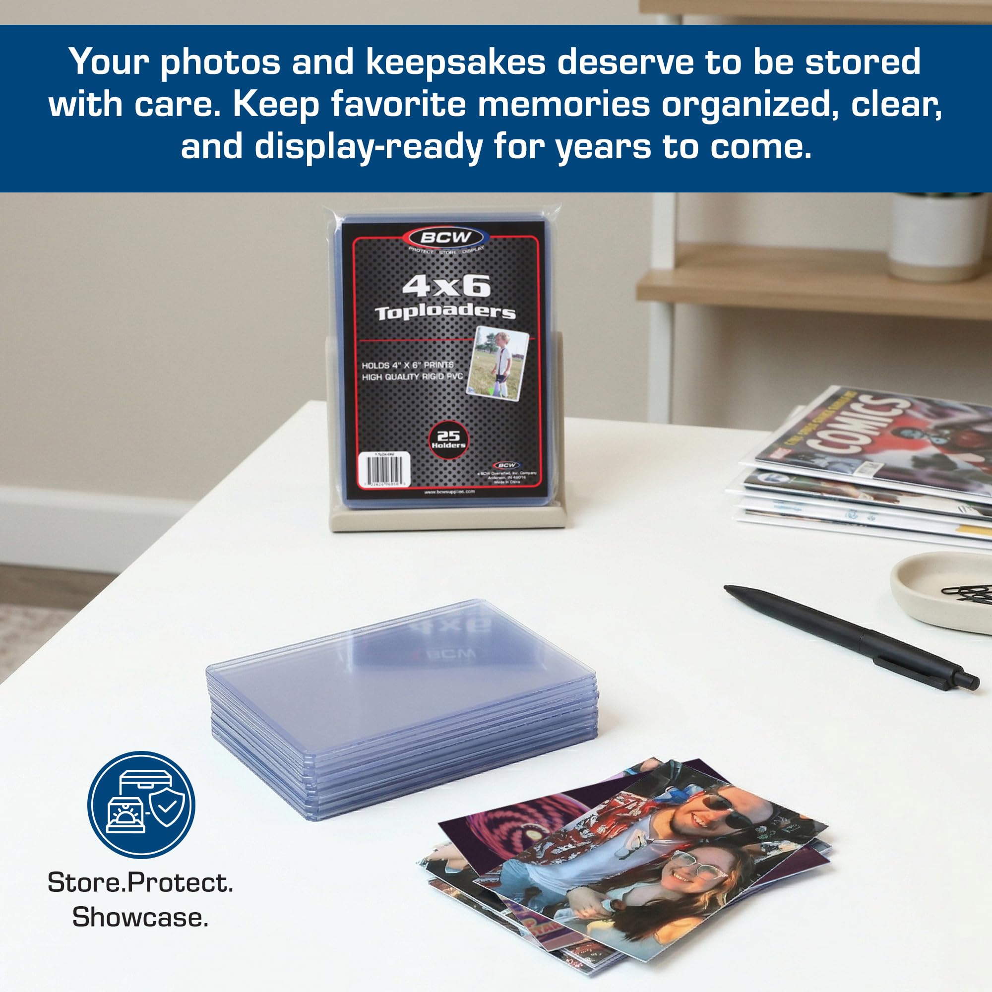 Amazon.com: BCW 4x6 Photo & Postcard Topload Holders – 25 Pack |  Blue-Tinted 4x6 Toploader Protectors for Photos, Prints & Postcards