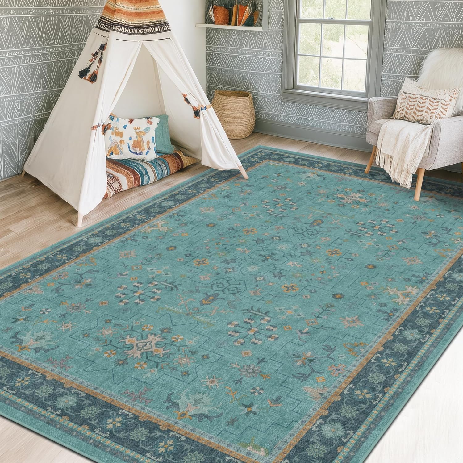 Tapis moderne traditionnel 200 x 290 cm haut de gamme aux reflets gold