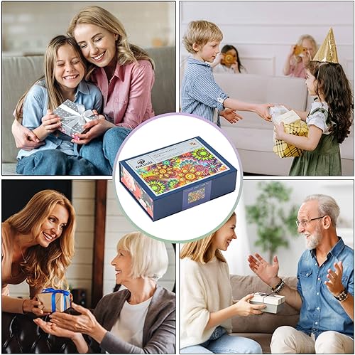 Miniatura 5 de Oxcauix Rompecabezas de madera para adultos  Rompecabezas de madera de 340 piezas de flores de mandala, dificultad extra, 7.7 x 11.9 pulgadas,