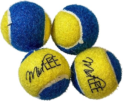 Midlee Mini Dog Tennis Balls - Blue/Yellow- Pack of 4