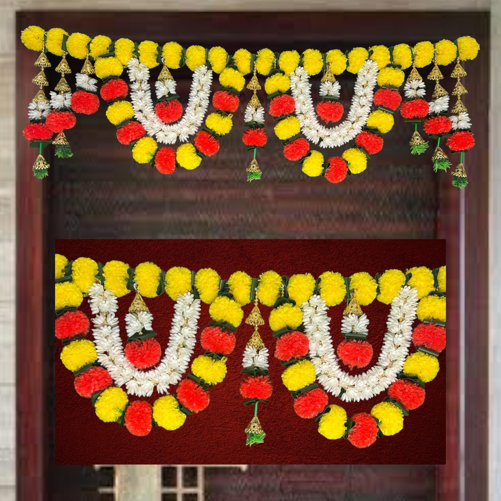 Handmade Marigold & Jasmine Garland - 2 Pack -11