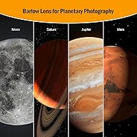 Vista 14 de Astromania Barlow Lens 5 x 1.25 pulgadas - TeleXtender de metal multicapa de 4 elementos para telescopio - Accesorios de telescopio de diseño
