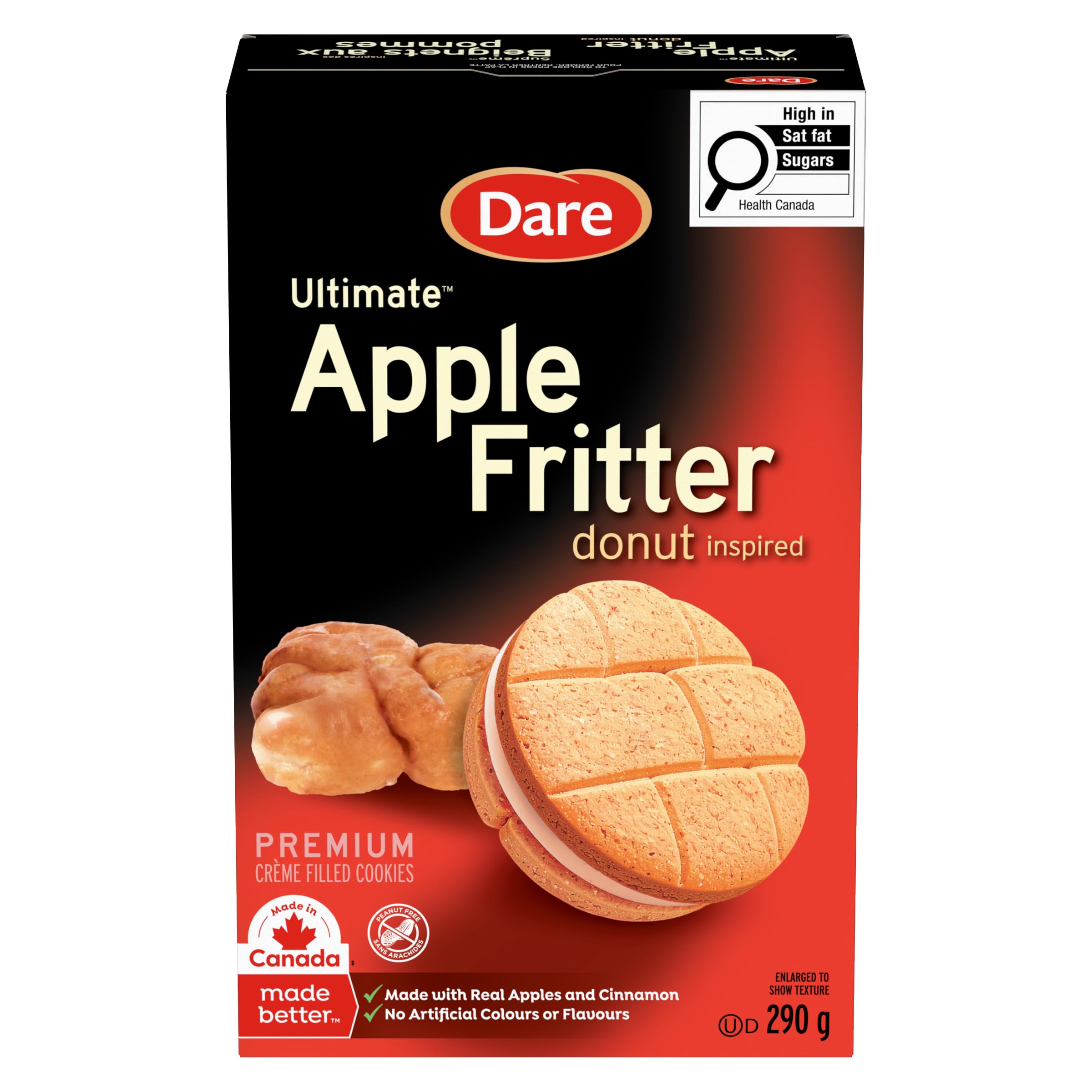 Dare Ultimate Donut Boston Cream - Crunchy Sandwich Cookies with Real Cocoa 290g Unit Pack