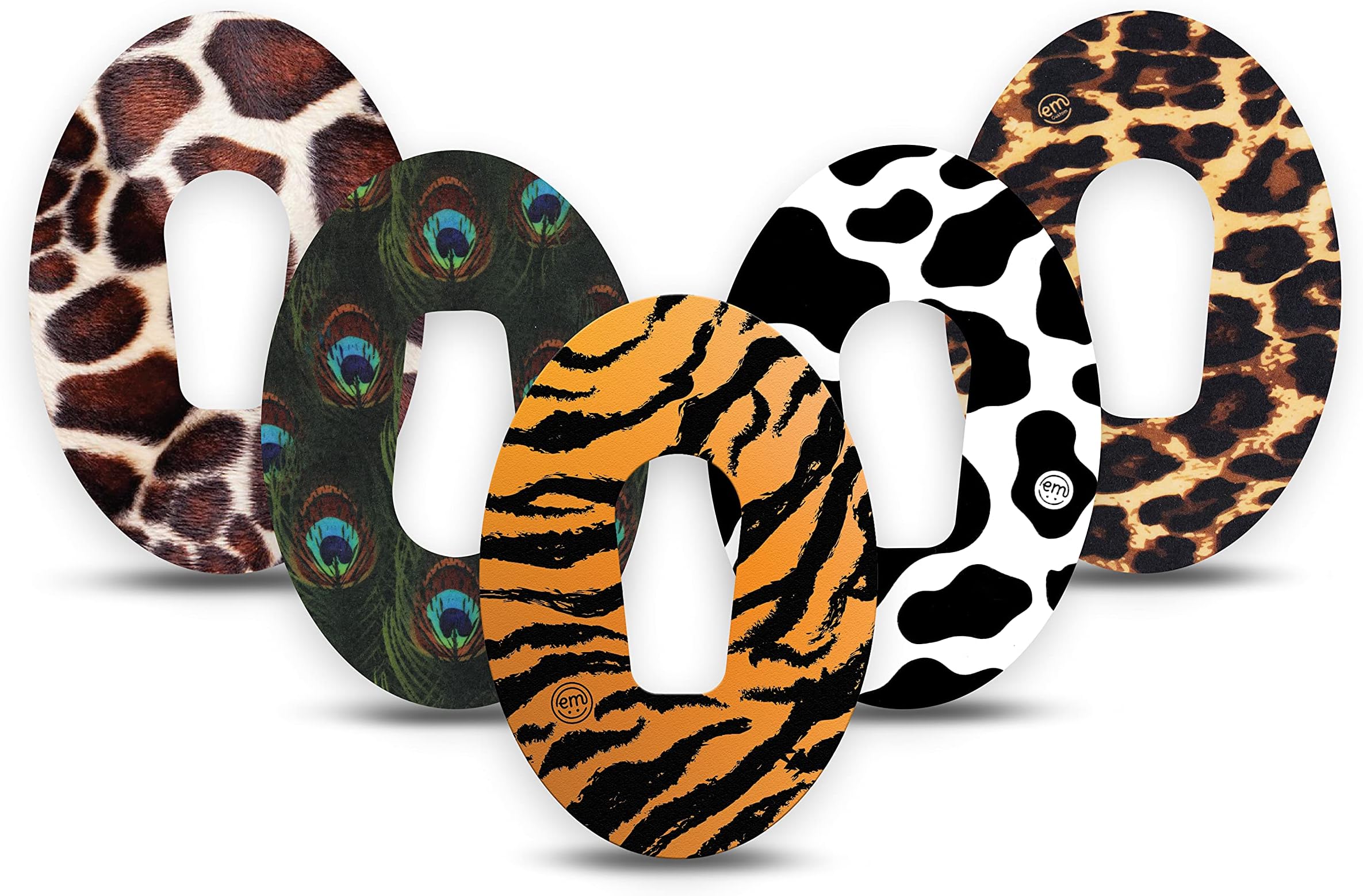 - Tapes for Dexcom G6 (5 pieces) - Pre-cut, waterproof, non-fraying CGM tape. (Animal Print)