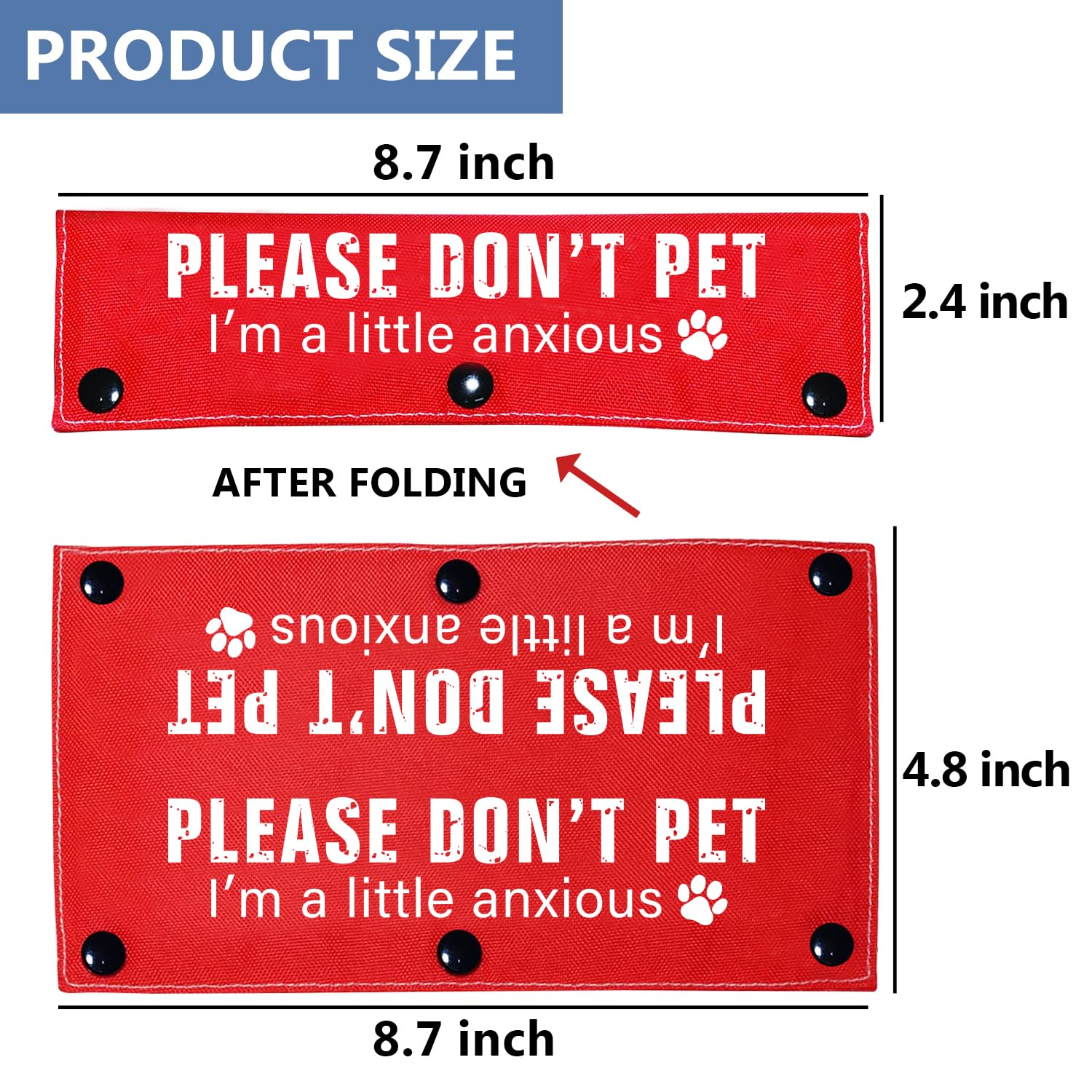 Please Don't Pet / Anxious Dog Friendly - Juego de 2 fundas para correa para perros de rescate y perros ansiosos, incluye 2 fundas rojas y negras para regalo de cumpleaños de mascotas