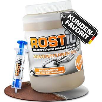 Rostio Highly Effective Rust Converter / Rust-Removing Gel 1 Litre Rust Removal for Car Bike Metal Stainless Steel Chrome