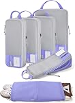 BAGSMART 6 Set Compression Packing Cubes, Lightweight Vacation Travel Essentials, Travel Accessories for Suitcase Organizer Bags Set, Durable Luggage Organizer Travel Bags