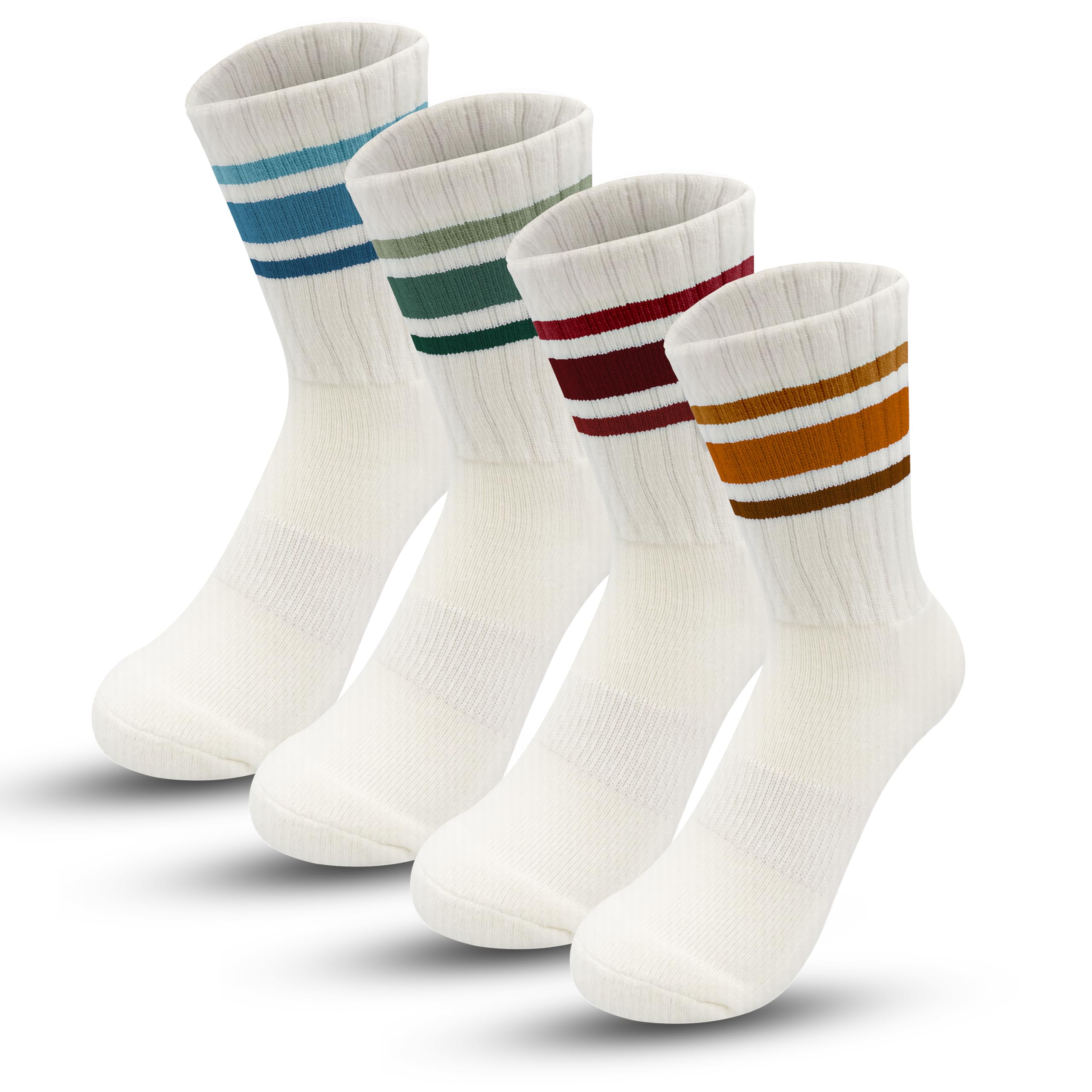 Foot Cardigan Organic Cotton Kids Socks, Non Slip Grip Crew, 5 Pairs Boys Girls Toddler to Teen Ages 2-14