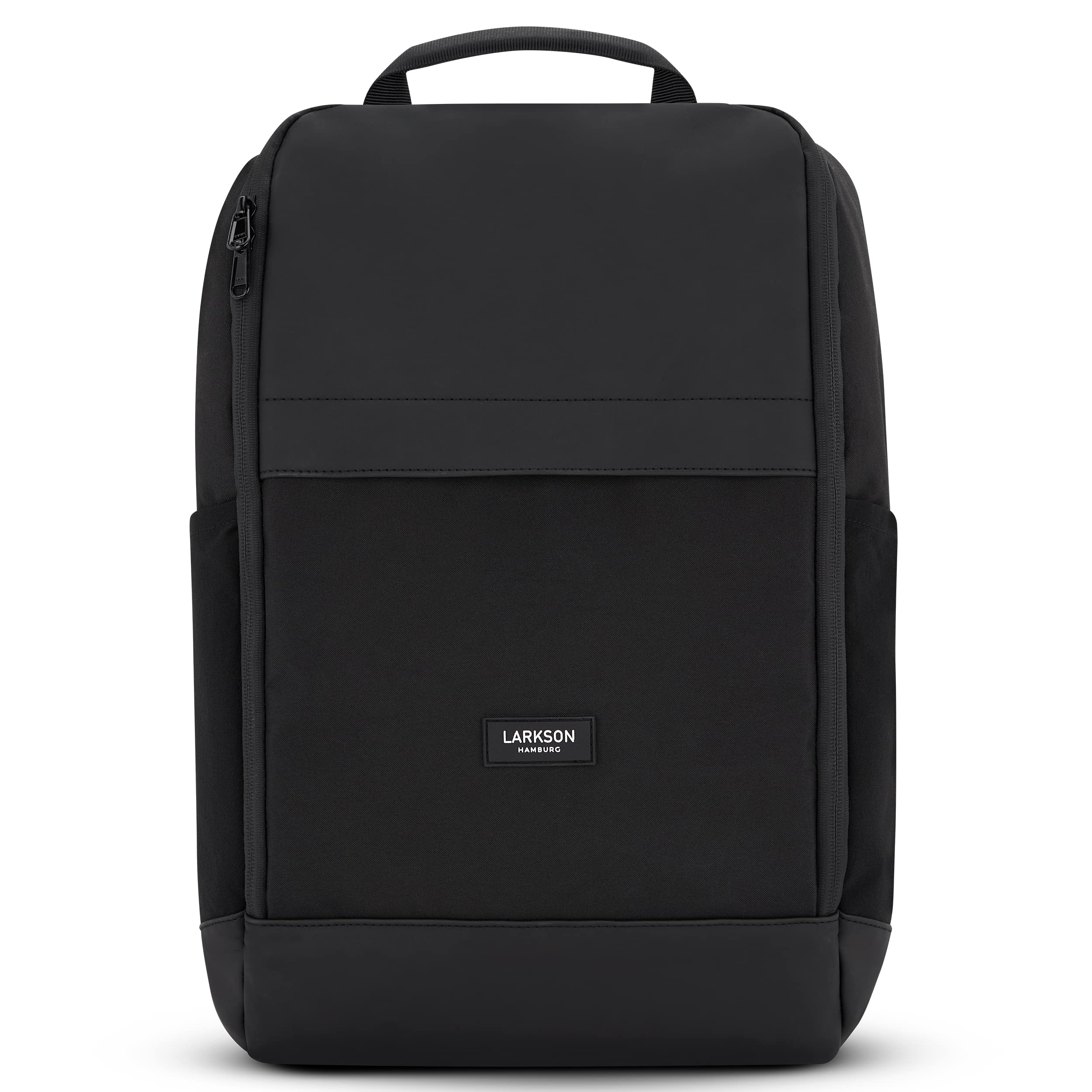LARKSON Niklas Laptoprugzak voor dames en heren, notebookrugzak voor business, werk, universiteit, 16 inch laptoprugzak voor reizen, handbagage, waterafstotend, zwart, Eén maat, Rugzak