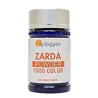 Vista 1 de VIBGYOR Brilliance Zarda - Colorante alimentario en polvo – Tarro individual (1.76 onzas), apto para veganos, sin gluten, sin sabor y comestible