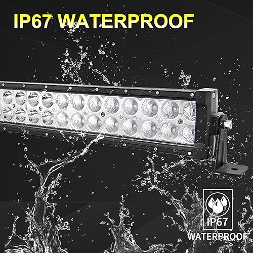 Miniatura 6 de SKYWORLD Barra de luz LED, 52 pulgadas, 300 W, doble fila, recta, barra LED 6000 K, IP67, impermeable, combo de inundación de puntos, trabajo