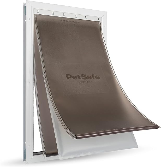 PetSafe Extreme Weather Energy Efficient Aluminium Pet Door for Cats and Dogs  Insulated Flap System  Extra Large (XL)