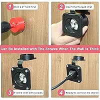 Vista 4 de KUNCAN Enchufe de Puerto de CA de 15A - Toma de Entrada de Alimentación de 125V con Cable de Extensión Triple de 18 Pulgadas, Enchufe NEMA 5-15