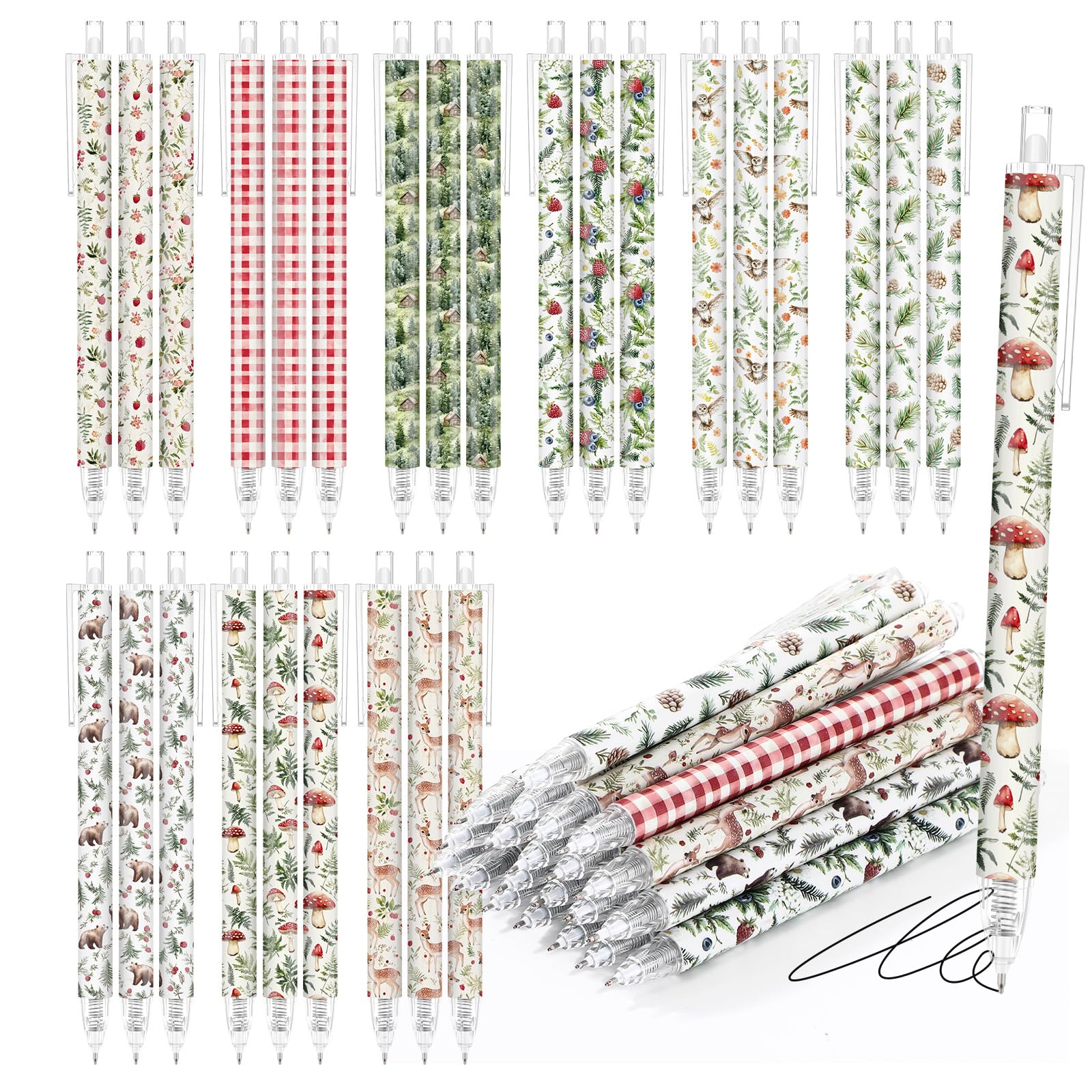 Jetec 108 Pcs Cute Woodland Animal Pen Ballpoint Pens Woodland Party Favors