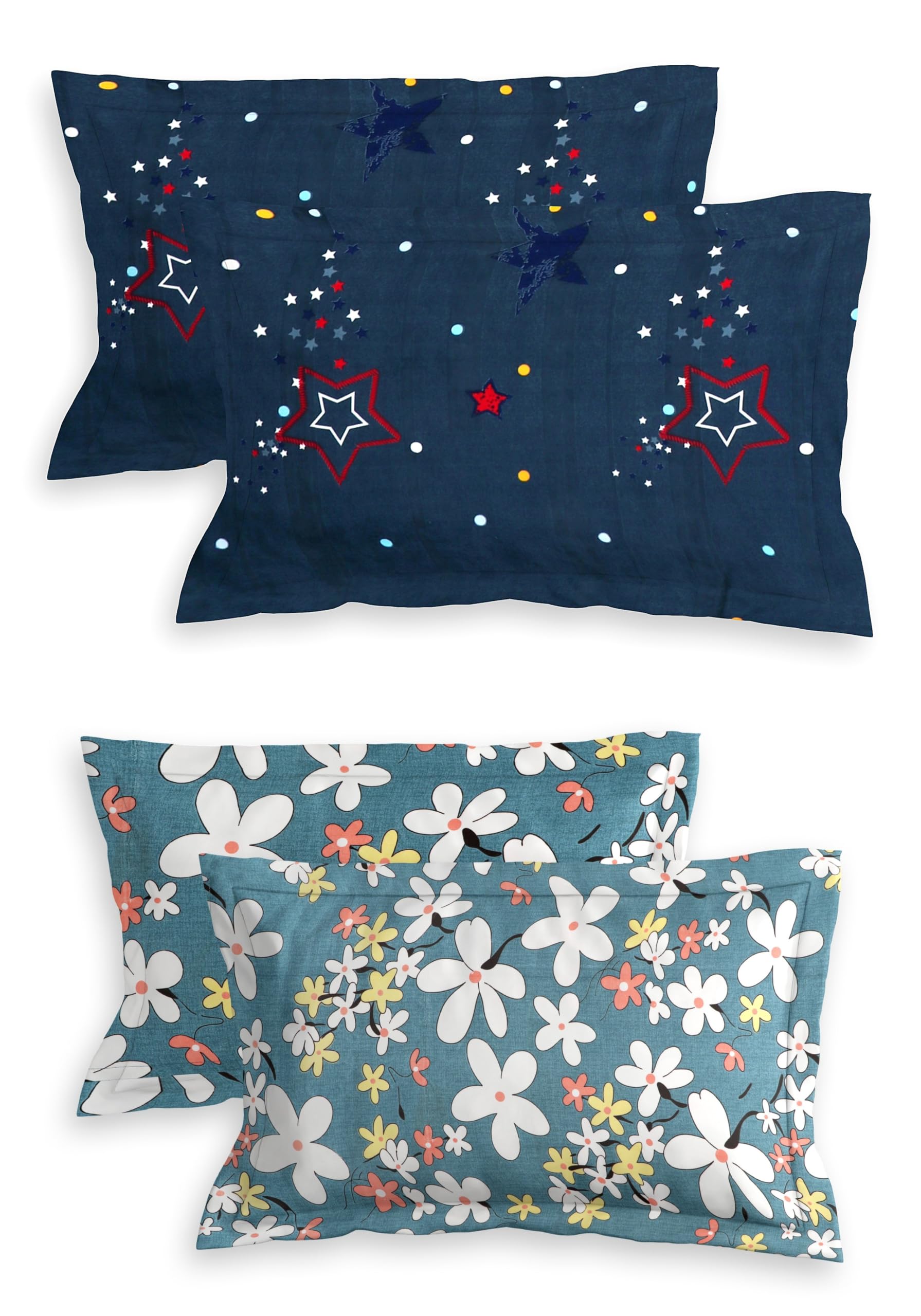 RD TREND Pillow Covers - Floral Cotton Set of 2 -22 RD TREND Pillow Covers - Floral Cotton Set of 2 -22