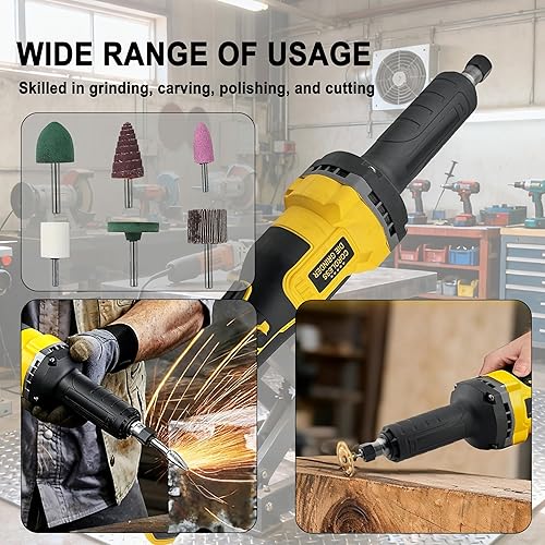 Miniatura 5 de Amoladora inalámbrica compatible con batería Dewalt de 20 V MAX, amoladora de precisión de 14 pulgadas con motor sin escobillas de 25000 RPM para
