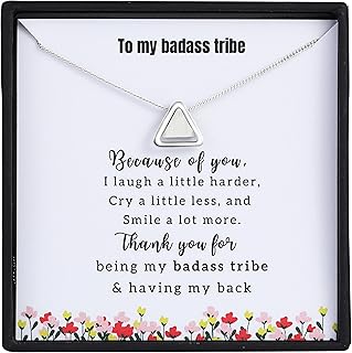 Christmas Gifts for Women - Thank You for Being My Badass Tribe- Badass Tribe Necklace For Women Friendship, Best Friends Tribe/ Badass Squad/ Badass Bestie Tribe Jewelry Sterling Silver Necklace for Women With Gift Box and Poem