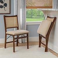 Vista 2 de Powell Kasi Brown and Natural Rattan Cane Fully Assembled Foldable Wooden Dining Side Chair