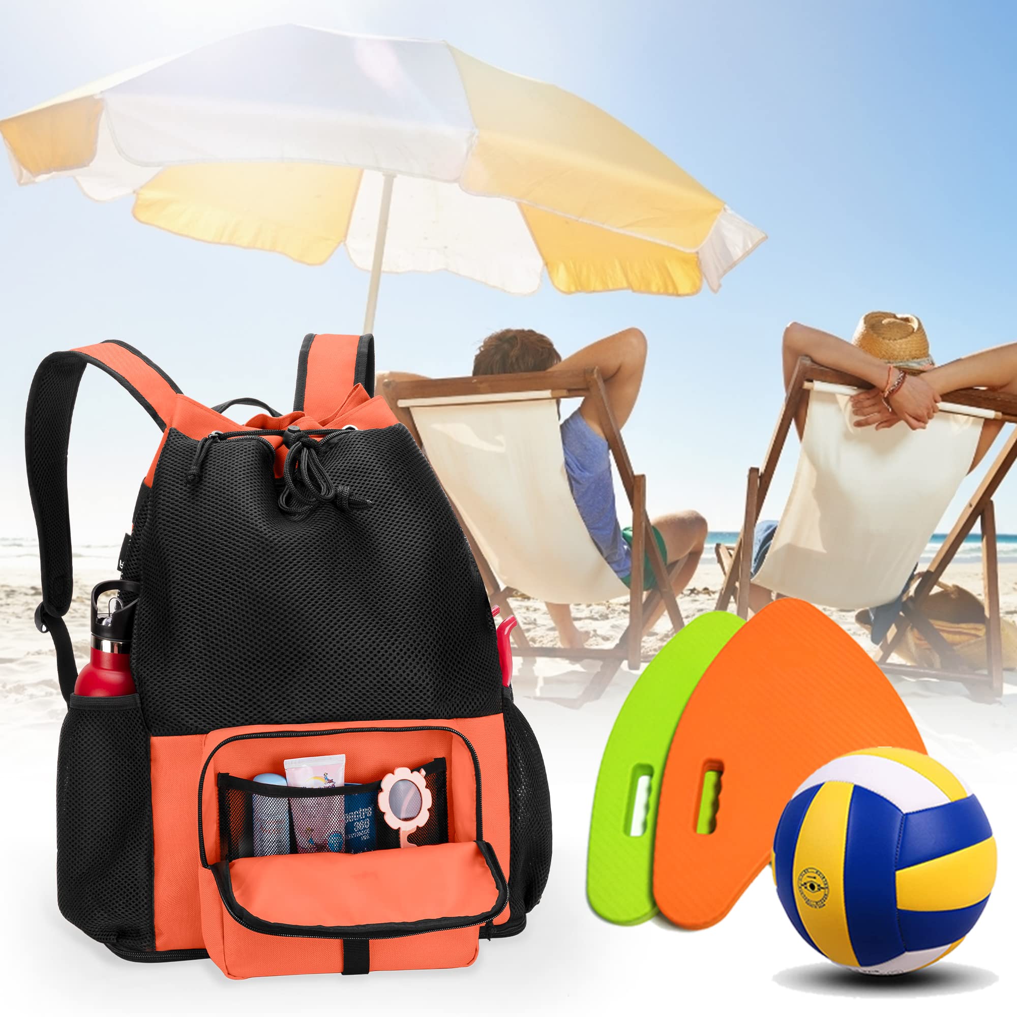 Fasrom Sac à dos de plage avec fond zippé, Grand Sac de Plage pour Voyage and Sport