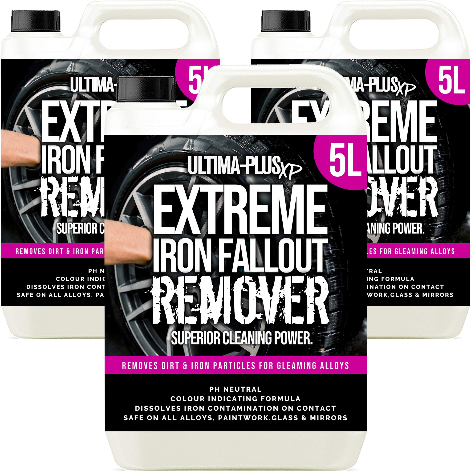 ULTIMA-PLUS XPExtreme Iron Fallout Remover - Safe for all Wheel Types - Removes Iron Particles & Dirt from Paintwork, Alloys, Metal, Glass, Mirrors and More - pH Neutral Formula (15 Litres)