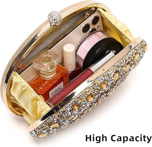 Miniatura 5 de Bolsos de mano de noche con diamantes de imitación para mujer, monederos de cristal para fiesta, bolso formal de boda