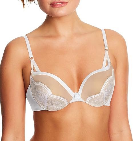 Maidenform Women's Love The Lift Underwire Demi Bra, Smoothing Lace-Trim Bra with Push-Up Cups